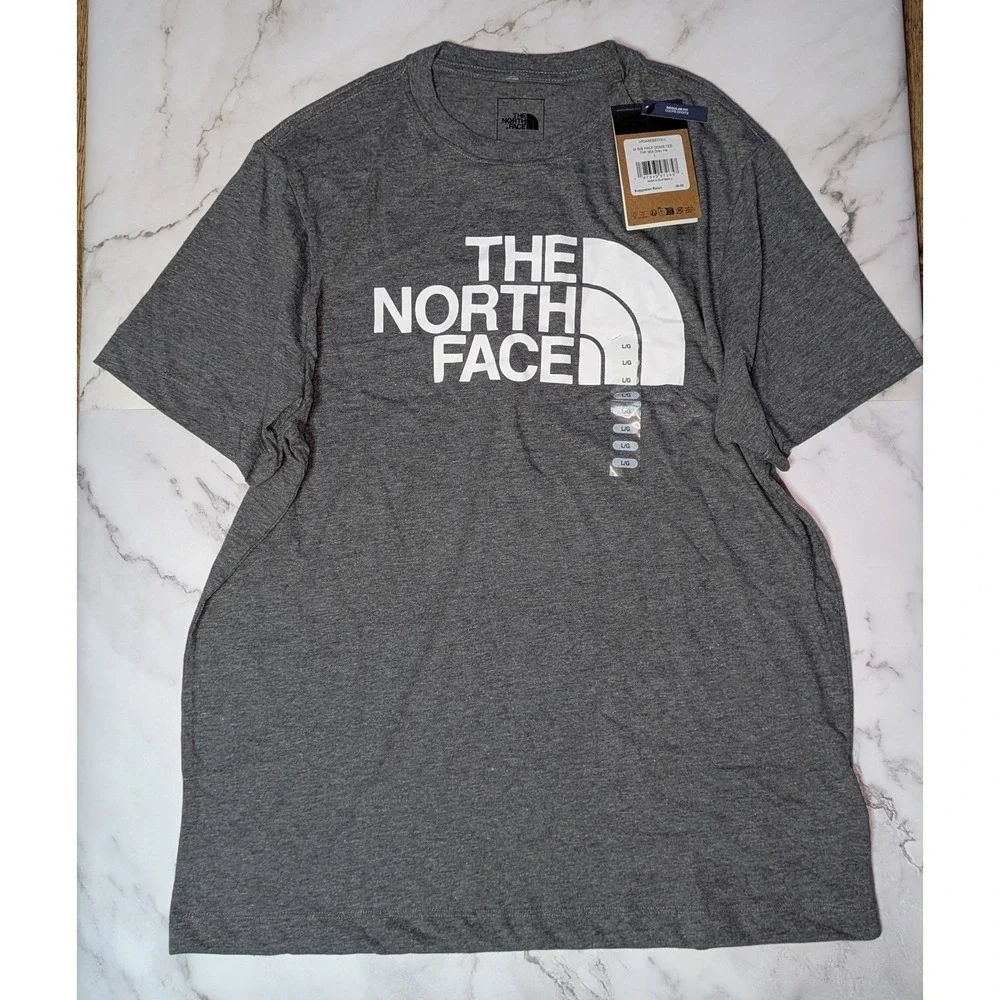 The‎ North Face Mens Half Dome Tee Grey Heather Logo T-Shirt NF0A8EBECQI-L Large